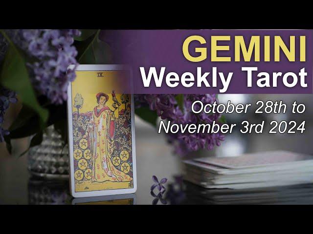 GEMINI WEEKLY TAROT READING "CHANGE OF PERSPECTIVE" October 28th to November 3rd 2024 #weeklytarot