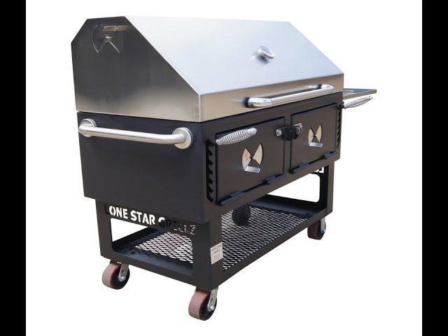 24'' x 48''adjustable charcoal grill & smoker