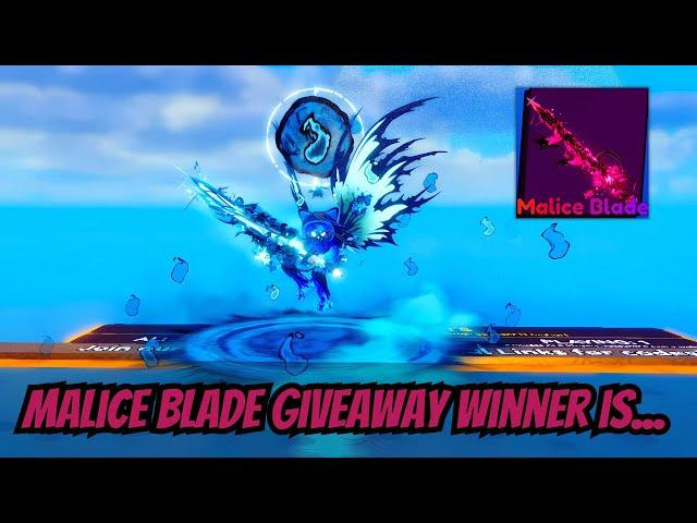 THE WINNER OF MY MALICE BLADE GIVEAWAY IN Roblox Blade Ball is…