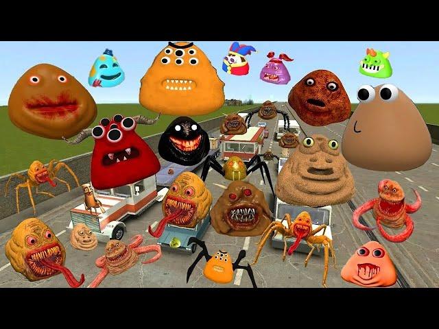 DESTROY ALL 3D POU BOU'S REVENGE And CHOLERA FREDDY FAZBEAR FAMILY in FREEWAY Garry's Mod