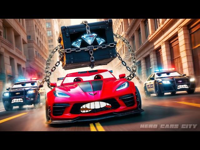 Police Cars Hot Pursuit vs Diamond Thief Sports Car - Part 1 | Who Wins? Hero Cars High-Speed Chases