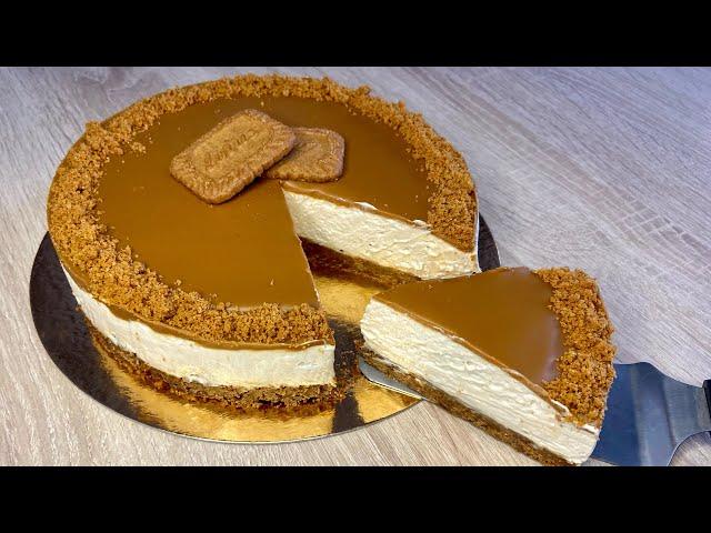 AVEC TRÈS PEU D’INGRÉDIENTS PRÉPAREZ CE DÉLICIEUX GÂTEAU CHEESECAKE SPÉCULOS SANS CUISSON !