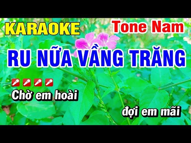 Karaoke Ru Nửa Vầng Trăng Nhạc Sống Tone Nam | Hoài Phong Organ