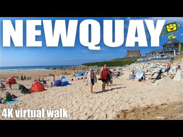 Newquay - Cornwall - Town Centre to Fistral Beach - 4K Virtual Walk - June 2021