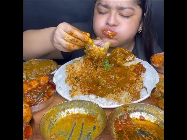 ASMR: EATING SPICY MUTTON CURRY BASMATI RICE || #shorts #mukbangn#asmreating #mukbangasmr #asmr