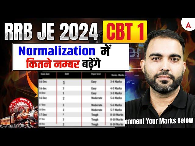 RRB JE Normalisation Marks 2024 | RRB JE CBT 1 Normalisation Shift Wise Analysis