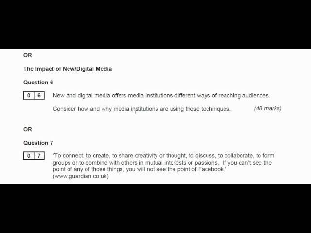 A2 Media Studies   MEST 3 Section B