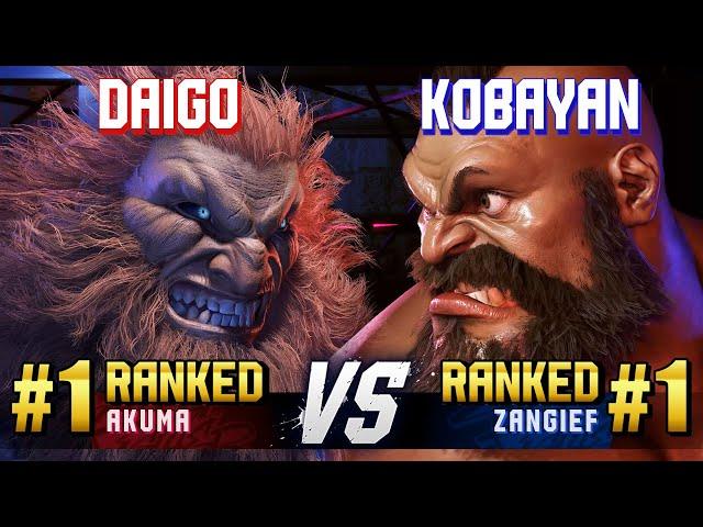 SF6 ▰ DAIGO (#1 Ranked Akuma) vs KOBAYAN (#1 Ranked Zangief) ▰ High Level Gameplay