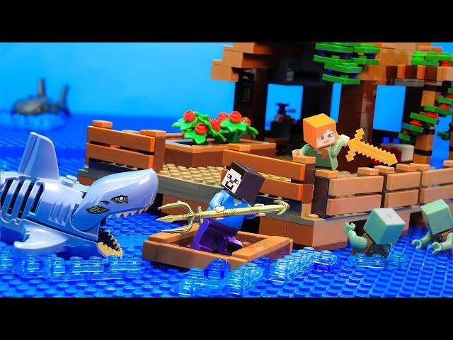 I Try To Survival On Raft In Lego Minecraft Hardmode