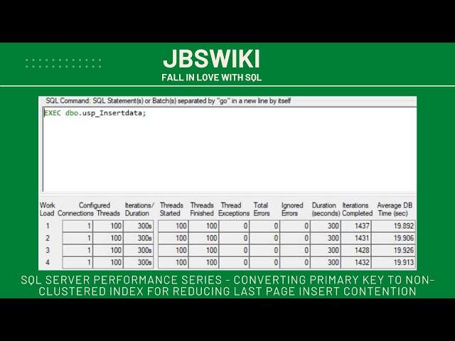 SQL Server Performance Series - Converting Primary Key to Non-Clustered Index @jbswiki #sqlserver