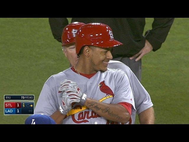 STL@LAD: Martinez pitches well, collects two hits