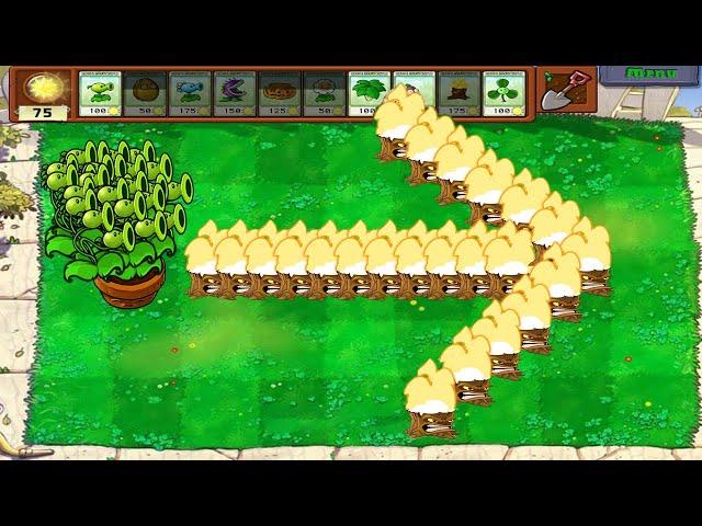 Plants vs Zombies Battlez - 1 Threepeater vs 99 Gagantuar Zombie