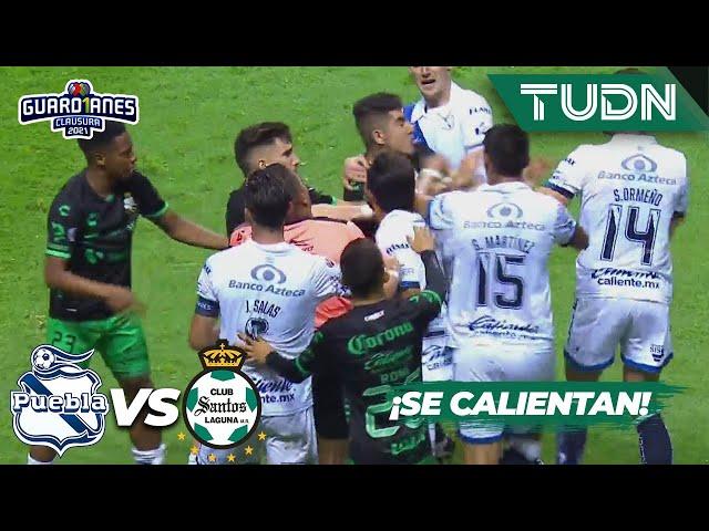 ¡Empujones, jalones y bronca! | Puebla 1-0 Santos | Torneo Guard1anes 2021 Liga Mx Semifinal | TUDN