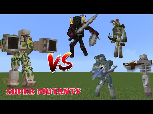 Mutant Super IronGolem VS all Mutant Skeletons battle in Minecraft #video