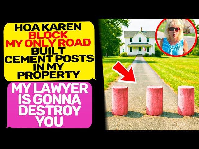 HOA KAREN BUILT ON MY LAND! Blocking My Road! I Am the Owner of This Property r/EntitledPeople