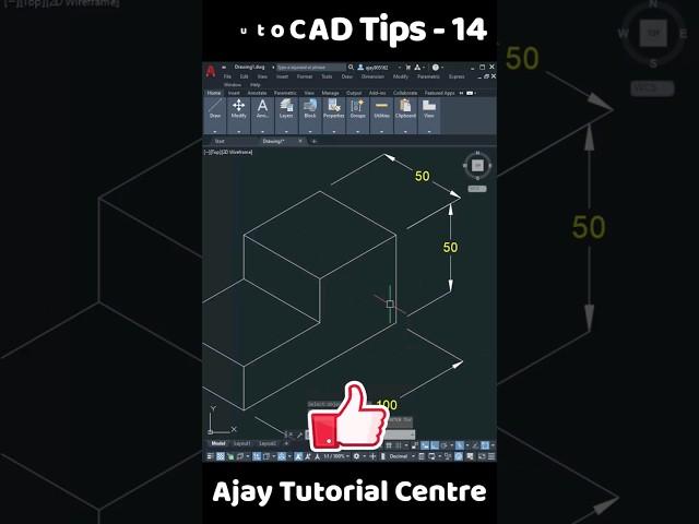 Autocad Tips- 14 || Isometric Drawing with dimension | #autocadtips #shots