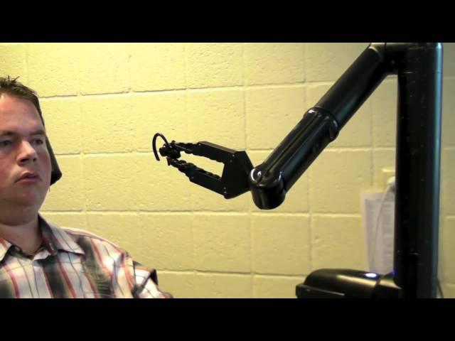 Taking off your earset with the iARM robotic arm