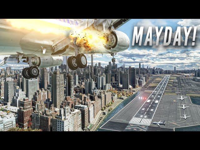 Flight Simulator 2023: RTX™ 3090 + ULTRA REALISM MODS - Engine Fire - New York Landing | MSFS 4K