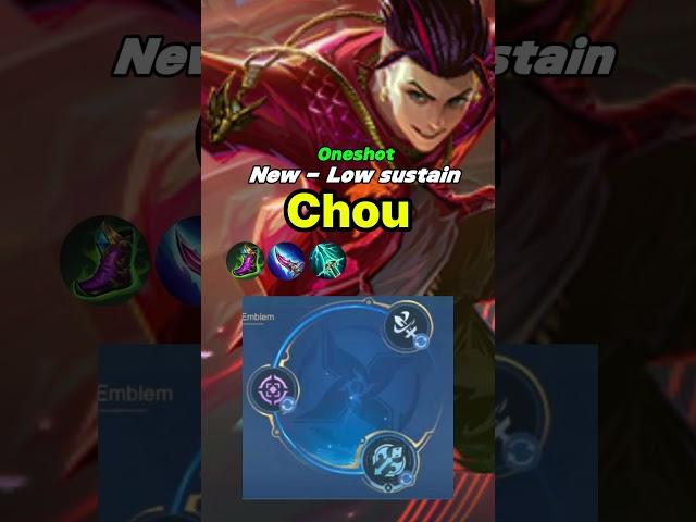 Chou Best Build 2024 WTF 1 Hit BROKEN!! Build Chou Mobile Legends #mlbb #chouexp #shortvideos