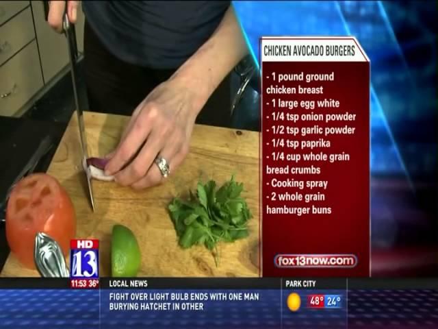Chicken Guacamole Open Face Burgers at the Fox 13 Cafe