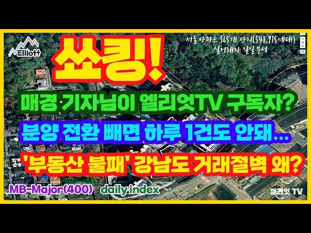 쑈킹! 매경 기자님이 엘리엇TV 구독자? 분양 전환 빼면 하루 1건도 안돼…'부동산 불패' 강남도 거래절벽 왜?