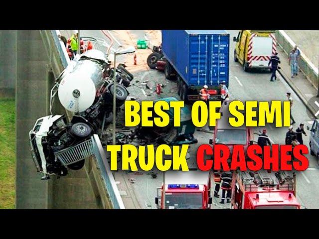 BEST OF SEMI TRUCK CRASHES COMPILATION 2024 | Road Rage, Brake checks