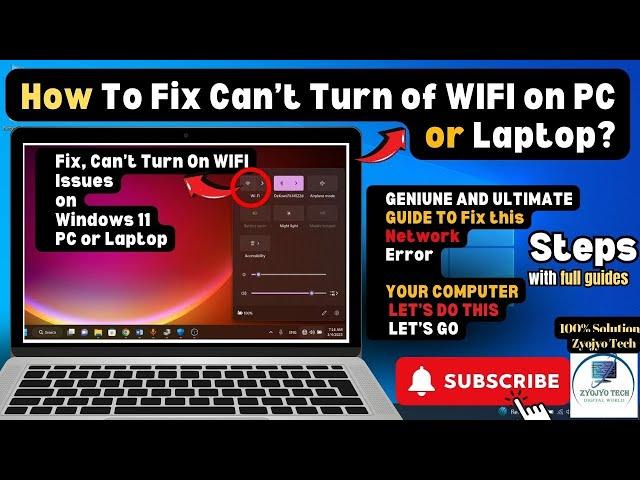 How To Fix Wifi Not Working On Windows 11 | Fix All WiFi Issues