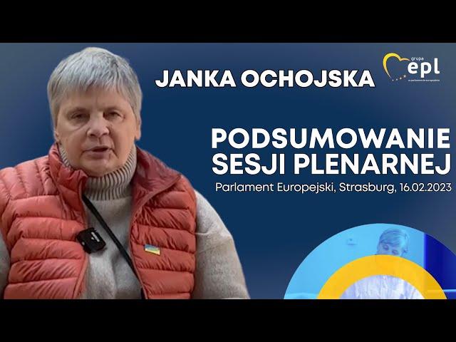 Janka Ochojska: Ochrona granic nie wyklucza humanitaryzmu -Podsumowanie sesji parlamentarnej PE