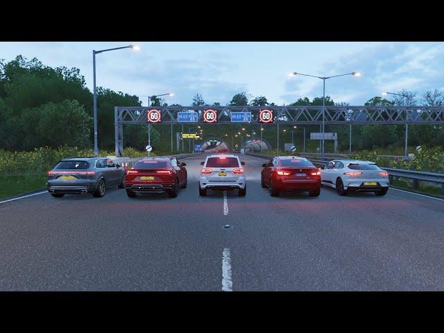 Forza Horizon 4 Drag Race - Cayenne Turbo GT vs Urus vs Trackhawk vs X6M Competition vs I-Pace "X"