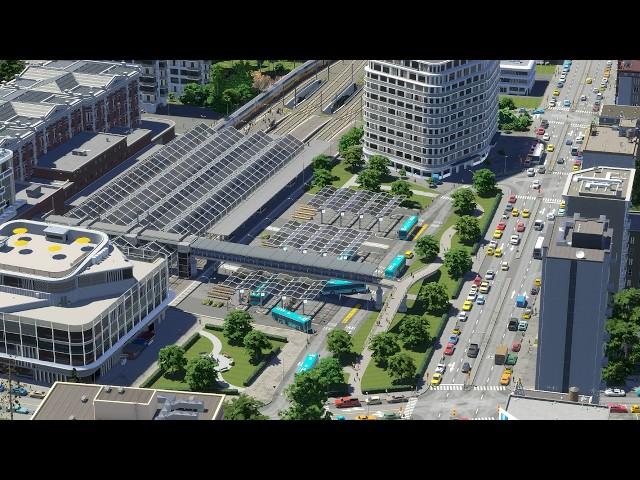 Custom High-Detail Transport Hub [Trains, Busses] | Cities Skylines 2