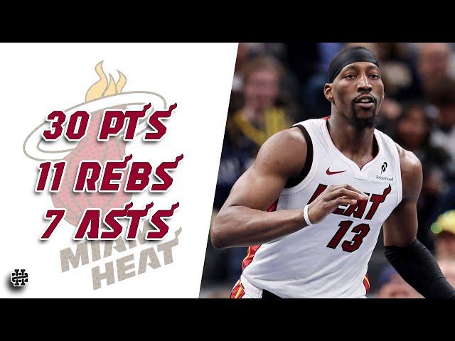 Bam Adebayo 30 pts 11 rebs 7 asts vs Pacers 24/25 season