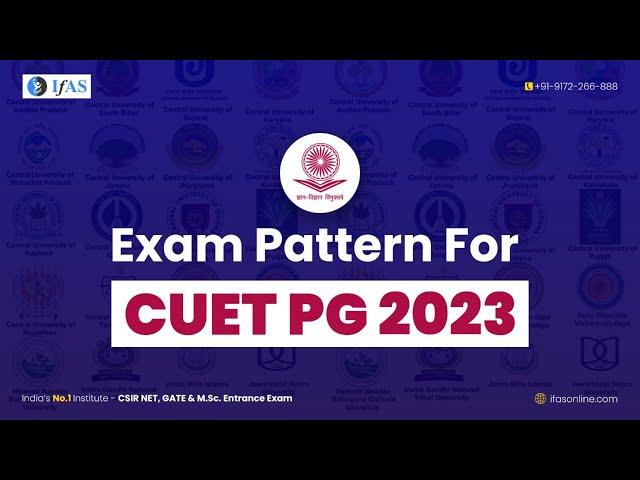 || EXAM PATTERN FOR CUET PG 2023 ||