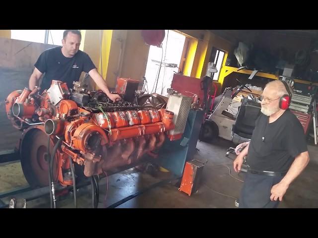 Air Cooled V12 Deutz Model BF12L 513C 19 Liter First Start Up Without Charge Air Coolers