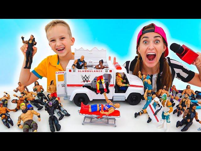 Vlad and Niki have fun with WWE Toys