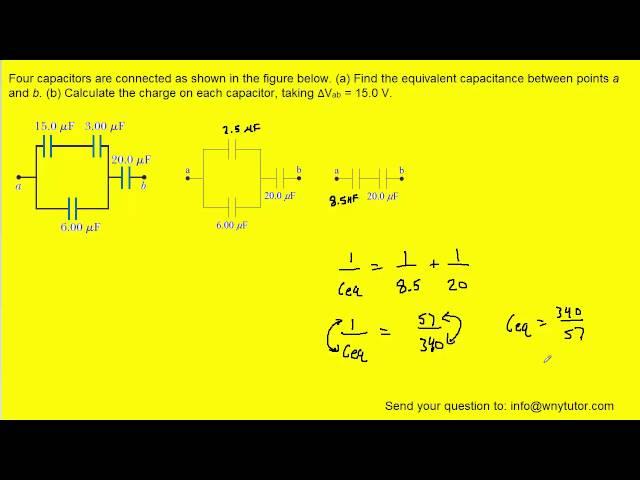 Four capacitors are connected as shown in the figure below