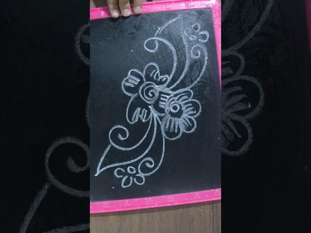 Simple side border rangoli#art#seo#kolam#muggulu rangavallulu#ytshorts #yt trending