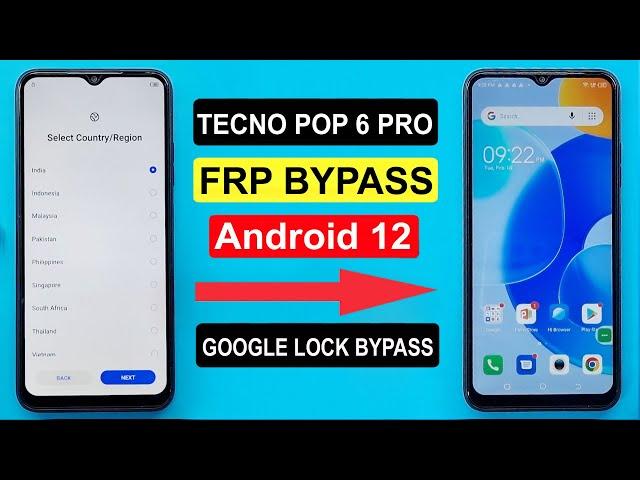 TECNO POP 6 PRO FRP BYPASS | ANDROID 12 | NEW SOLUTION 2023 | TECNO POP 6 PRO BE8 GOOGLE LOCK BYPASS