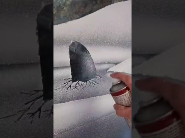 snow art tutorial  #diy #art #christmaswindow #snowspray #snowsprayart #snowgraffiti