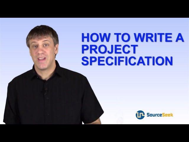 How To Write A Project Specification