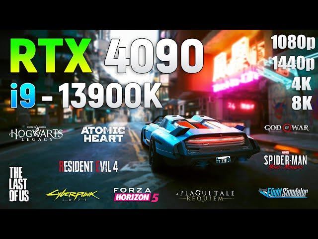 GeForce RTX 4090 + i9 13900K - Test in 10 Games | 1080p | 1440p | 4K | 8K |