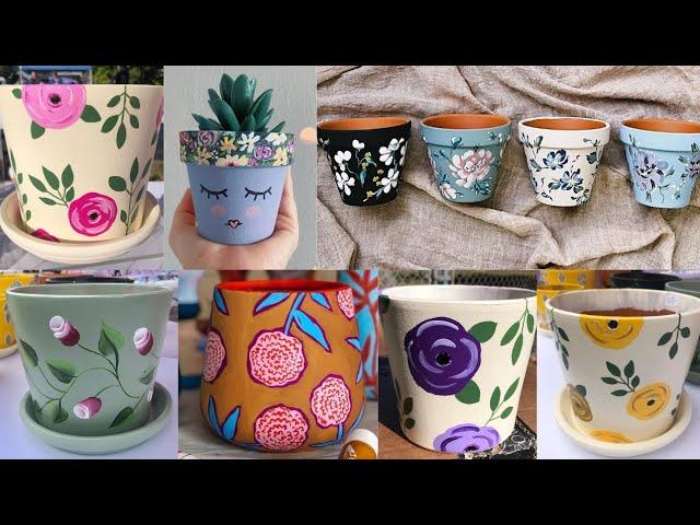 How to #DIY Flower Pot Plant Painting. Part 11. Pot Painting Idea. Pot Painting Design