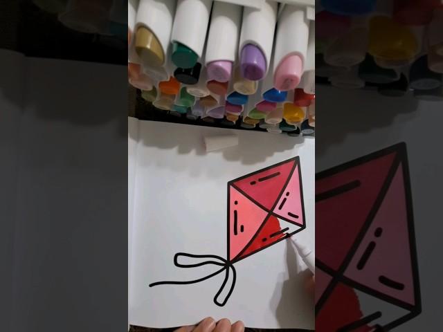 COLORING KITE | FUN & RELAXING ART FOR ALL AGES #shorts #shortvideo #colors #coloring #short