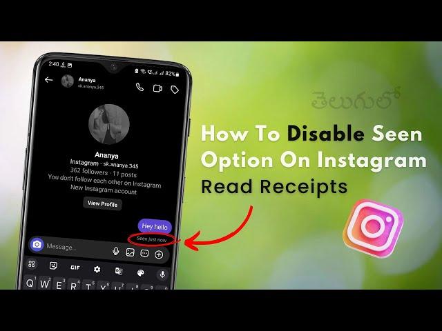 How To Turn off Read Receipts on Instagram dms | Remove Seen Option on Instagram Telugu