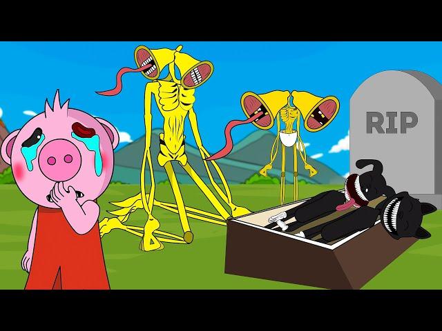 Siren Head Gold , Piggy, Rip Cartoon Cat and Cartoon Dog  - Roblox Piggy Animation - GV Studio