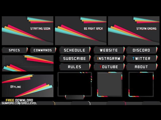 FREE Twitch ANIMATED Overlay pack - Darkful