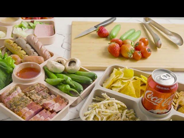 이지앤프리 Easynfree - 멀티 식판 트레이 캠핑 식기세트 Multi-Food Tray Camping Tableware Set