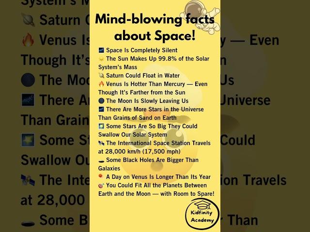 Mind-blowing facts about Space! 🪐#shorts #facts #space #science #trend #viralvideo #short