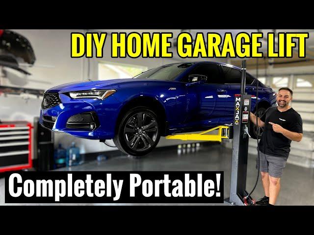 SMALL GARAGE? Problem Solved with Portable Car Lift!