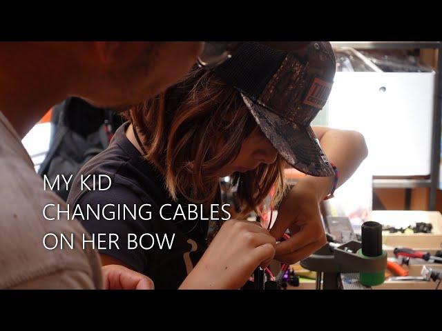 Teaching my daughter to change her Bowstring and Cables on her Compound Bow
