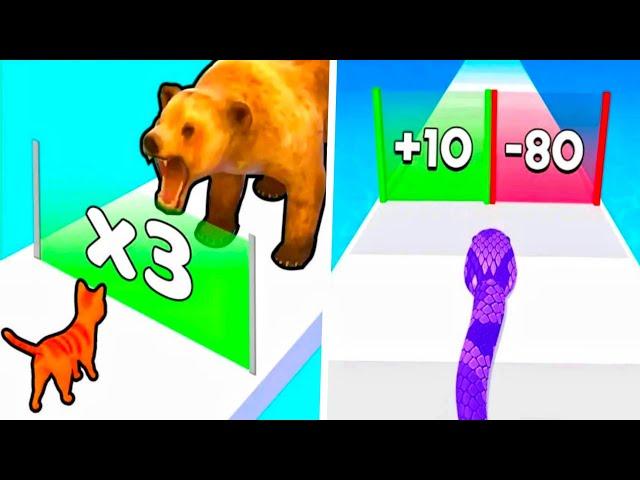 Snake Run Race vs Cat Evolution - All Levels Gameplay (Android,iOS) Part 4